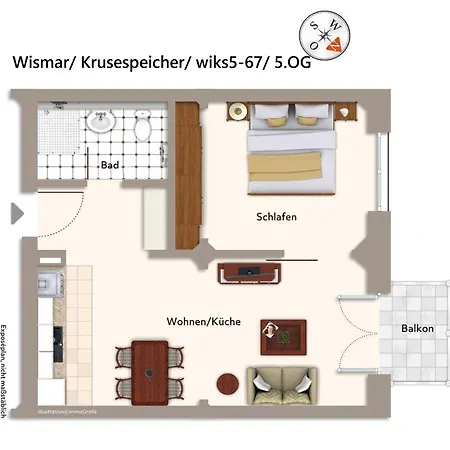 Krusespeicher Krusespeicher 5-67 Appartement *